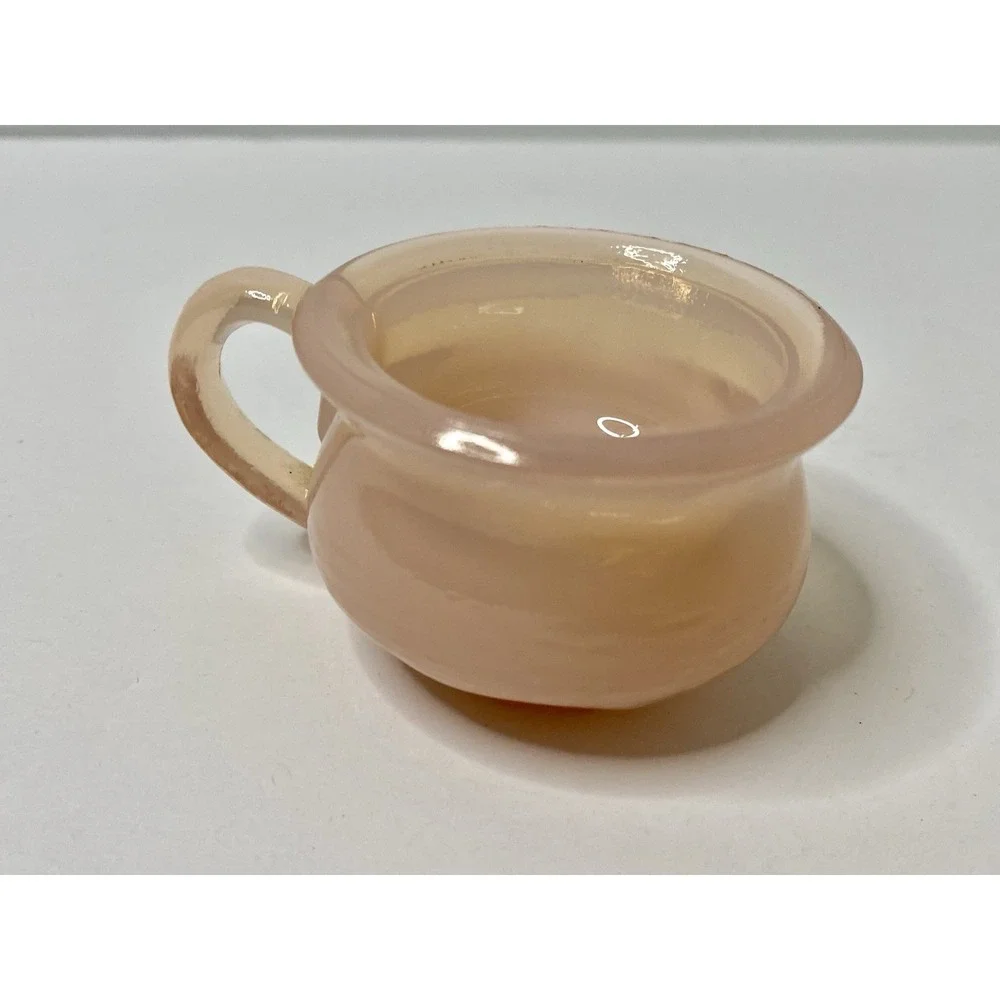 Degenhart Glass Crown Tuscan‎ Handled Salt Cellar Chamber Pot Pink Vintage
